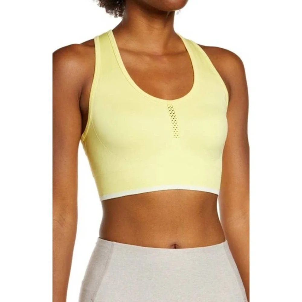 ZELLA Pulse Seamless Yellow Sports Bra Small NWT